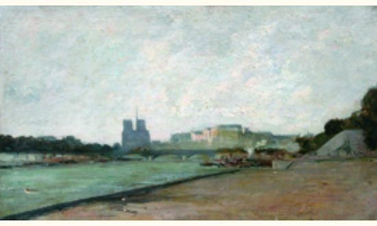 “The Sully Bridge in front of Notre-Dame” by French School