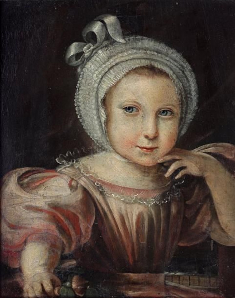 Portrait of young child by French School