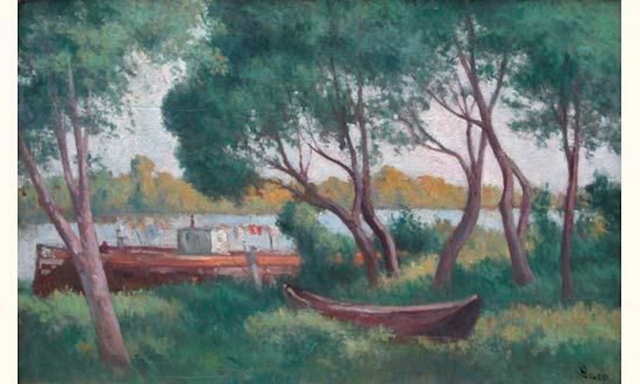 Barge on the Seine at Rolleboise by Maximilien Luce