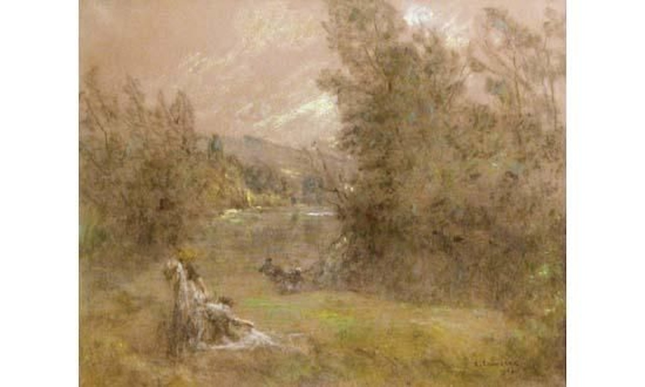 Washerwomen near the Marne by Léon Augustin Lhermitte