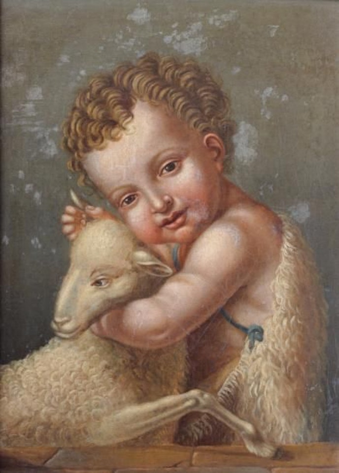 Saint John the Baptist as a child with a sheep by French School