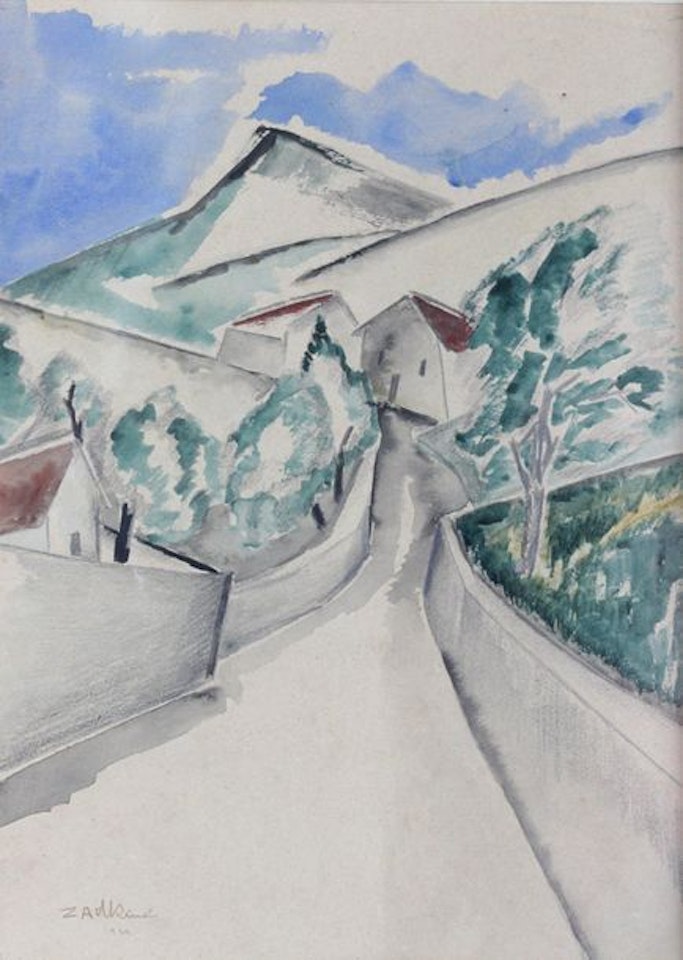 Cezannian landscape by Ossip Zadkine