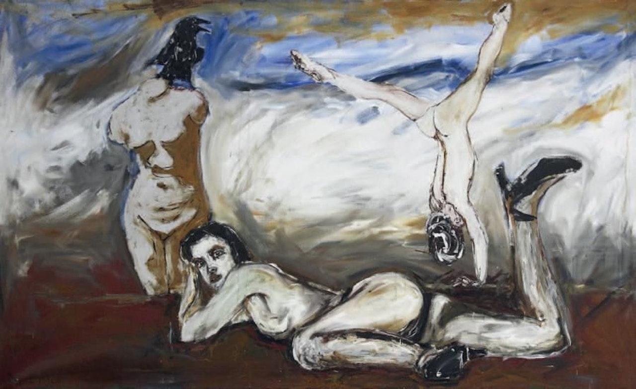 Round of women, black bird and Venus by Philippe Pasqua