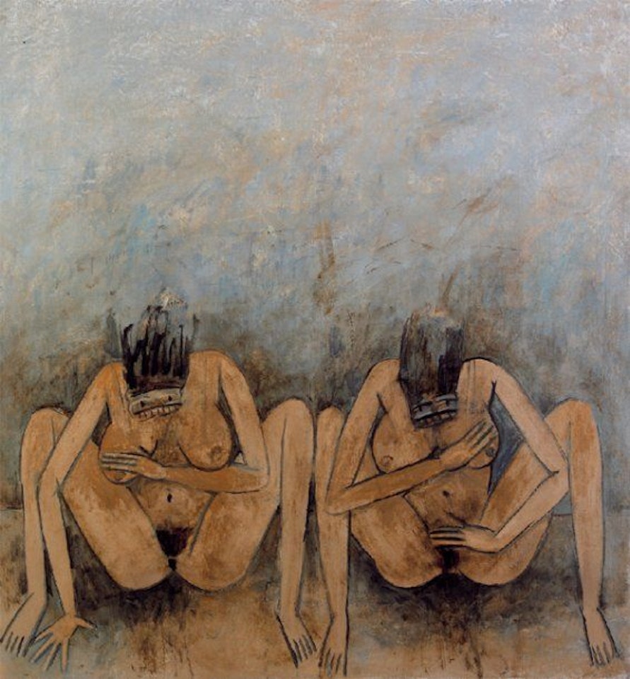 "TWO SEATED WOMEN" by Louis Cane