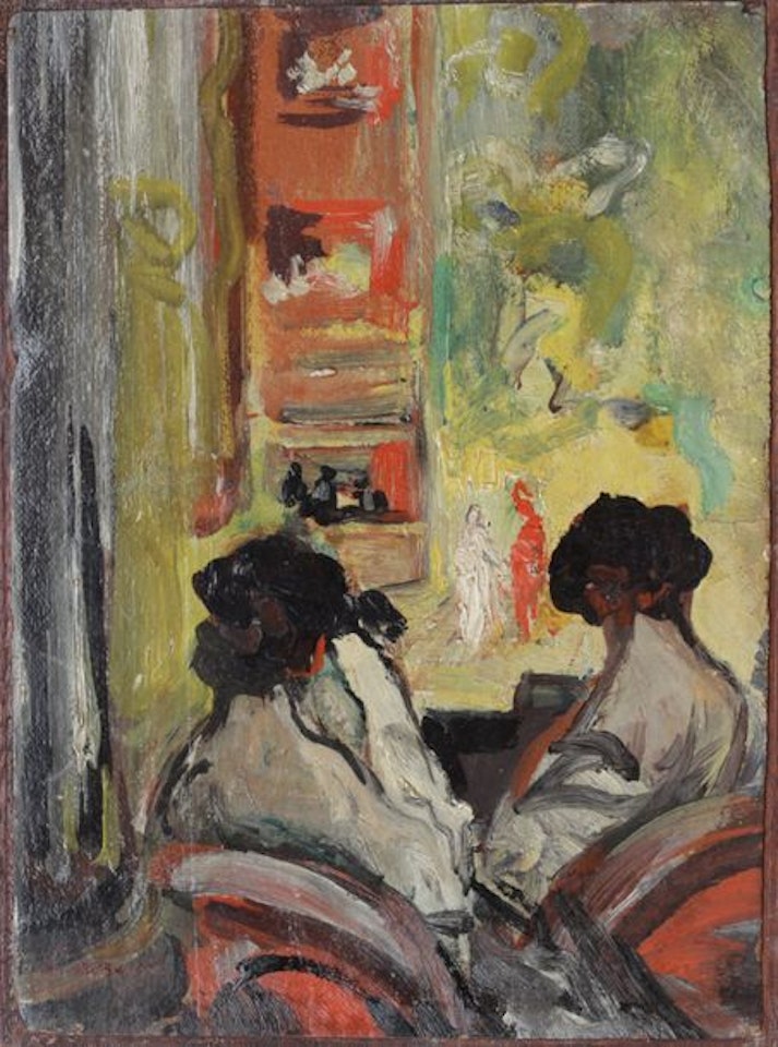 Women in a box at the theater by French School