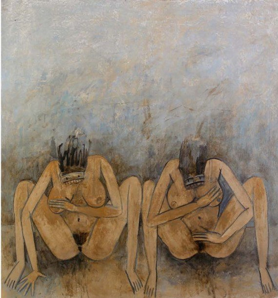 "TWO SEATED WOMEN" by Louis Cane