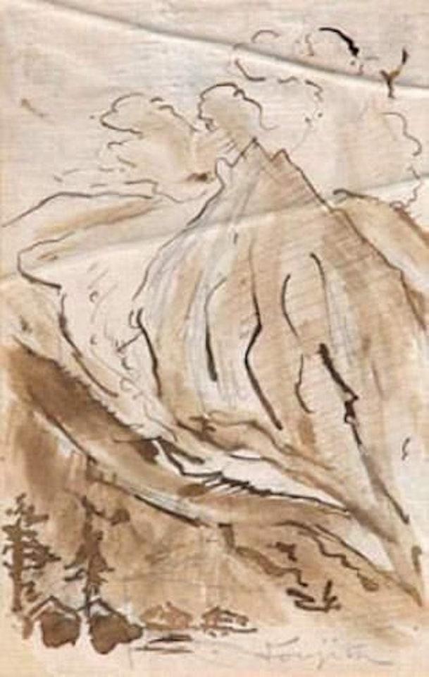 Mountain landscape by Leonard Tsuguharu Foujita