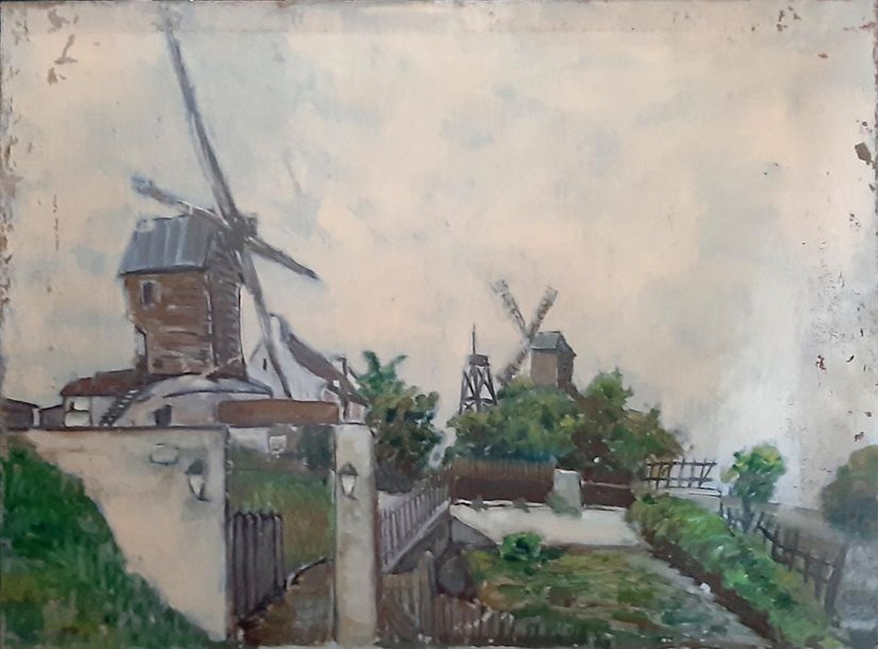 The Windmills in Montmartre by French School