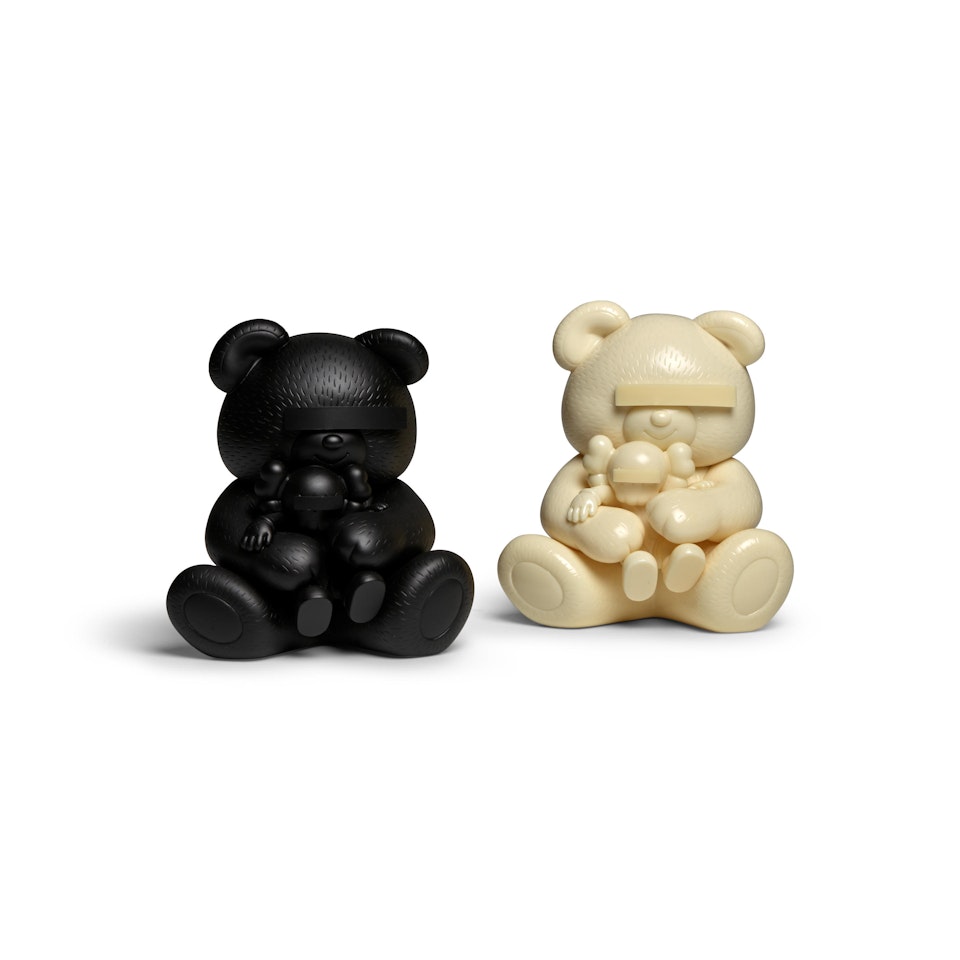 Undercover Bear (White); Undercover Bear (Black) (2 works) by Kaws