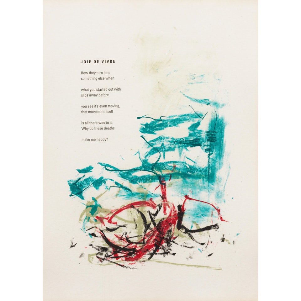 One Plate, from Poems by Joan Mitchell