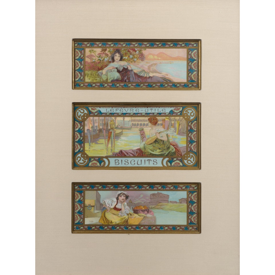 Biscuits Lefevre-Utile (Label) (PAI-LXXX, 441) by Alphonse Mucha
