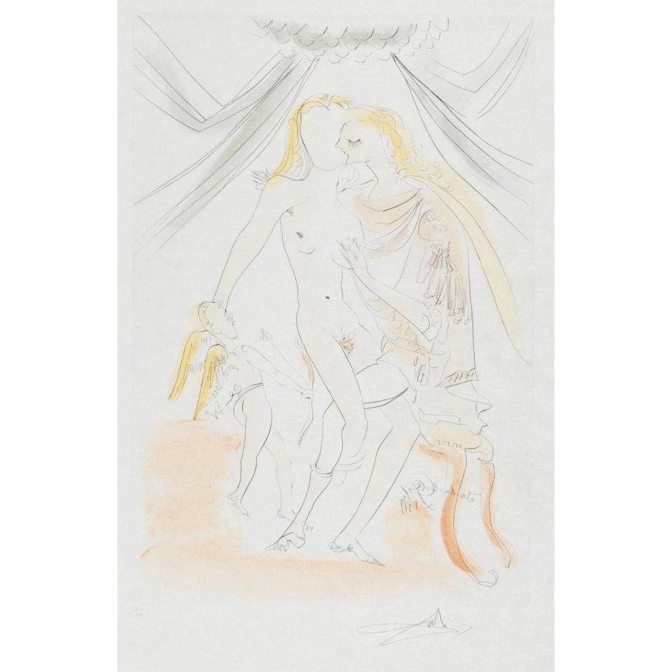 Vénus, Mars et Cupidon, from Mythologique nouvelle (Field 71-8-H) by Salvador Dali