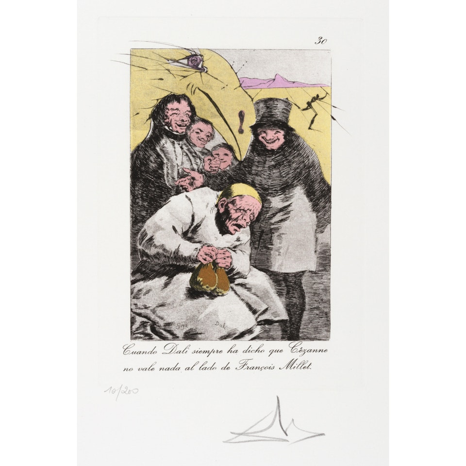 Cuando Dali siempre ha dicho que Cezanne no vale nada...from Les Caprices de Goya; Porque esconderlos?, from Los Caprichos by Salvador Dali
