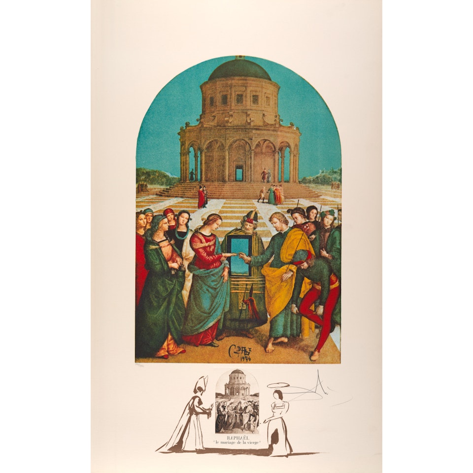 Raphael "Le marriage de la Vierge," from Changes in Great Masterpieces (Field 74-2-C) by Salvador Dali