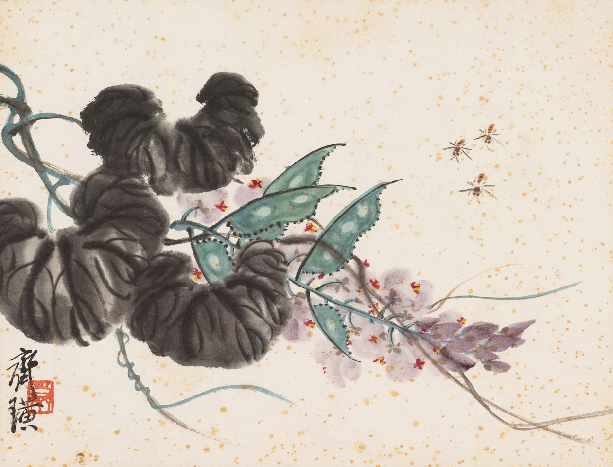BEES AND GREEN BEANS by Qi Baishi