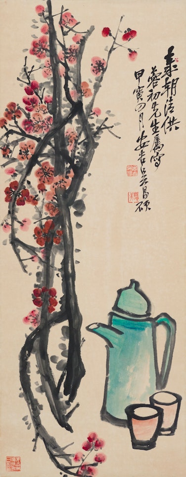 TEAPOT AND PLUM BLOSSOM by Wu Changshuo