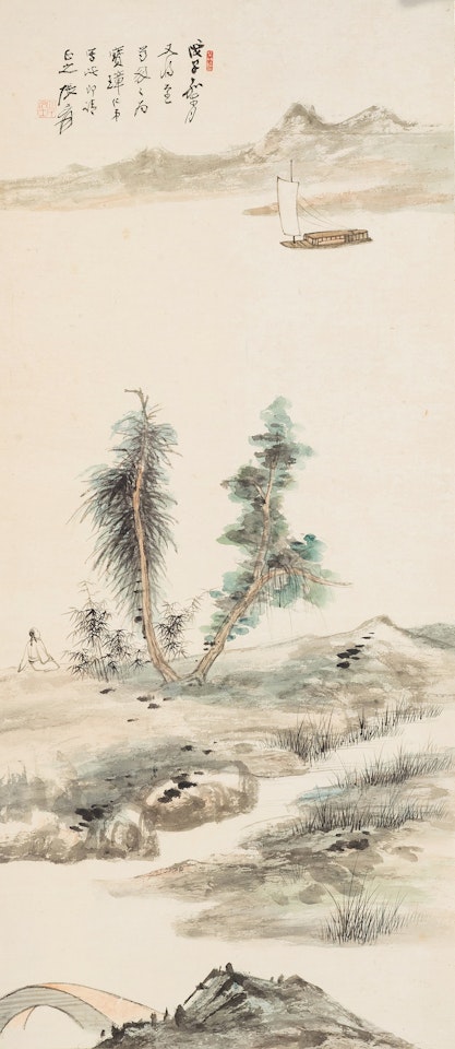 VIEWING THE TIDE by Zhang Daqian