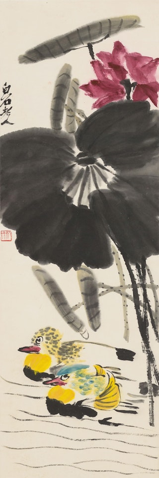 MANDARIN DUCKS IN THE LOTUS POND by Qi Baishi