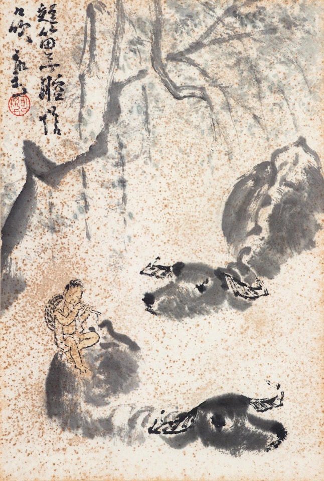 BOY AND BUFFALO by Li Keran