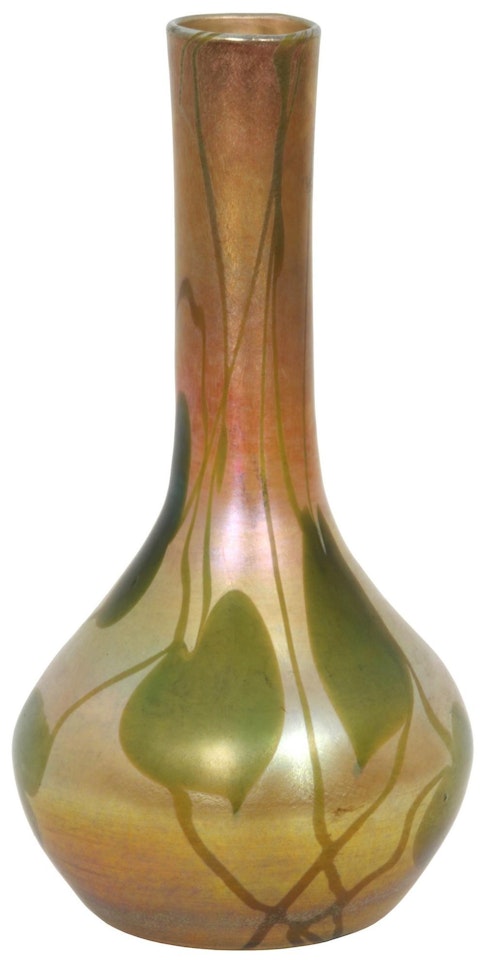 gold iridescent Favrile glass vase by Tiffany Studios