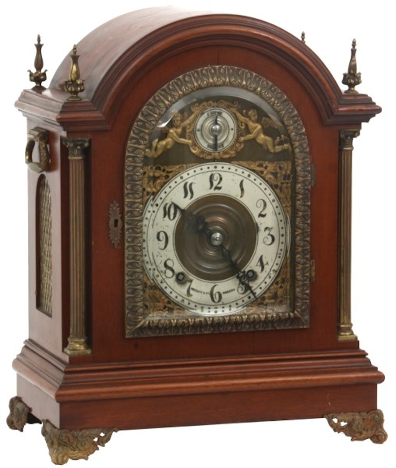Mahogany Bracket Clock by Tiffany & Co.