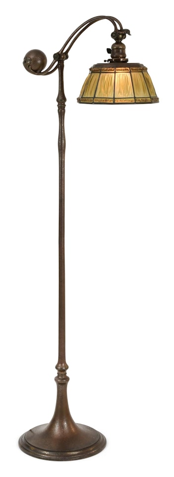 "Linenfold" Counter-Balance Floor Lamp by Tiffany Studios