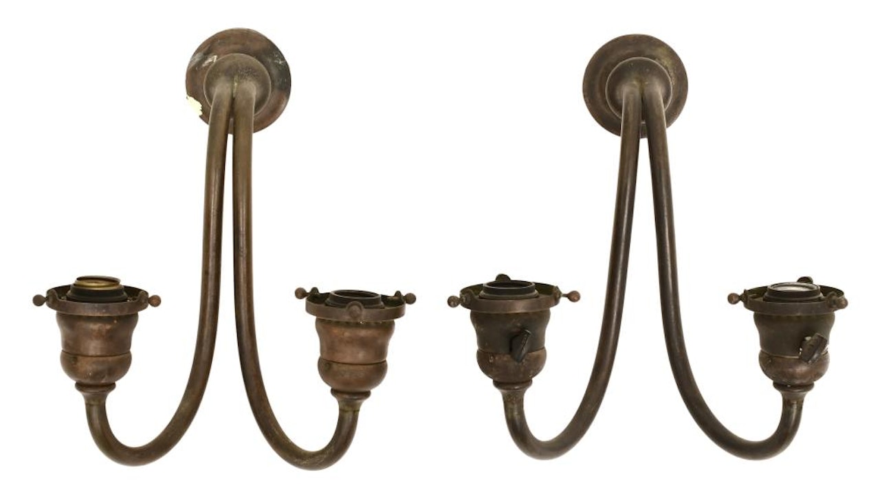 Pair of Two-Light Sconces by Tiffany Studios