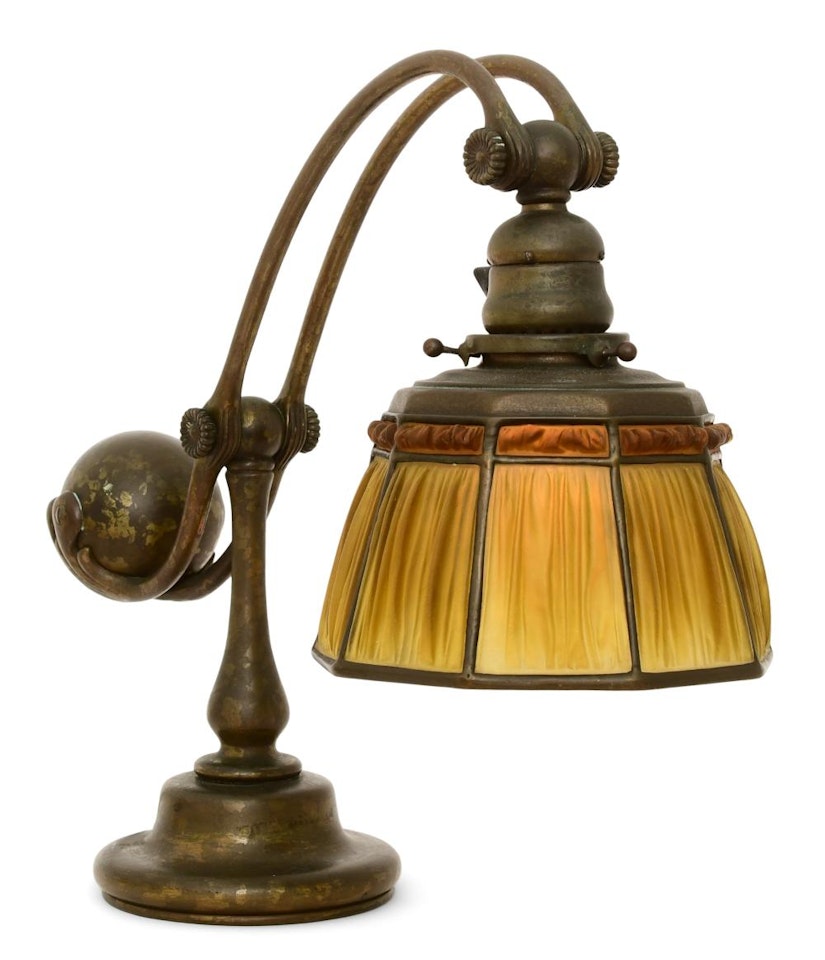 "Linenfold" Counter-Balance Desk Lamp by Tiffany Studios
