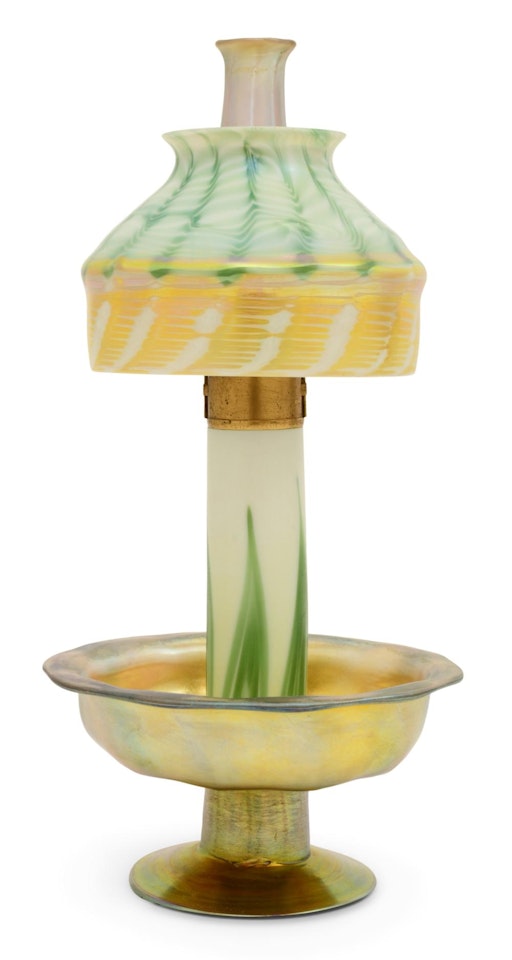 Decorated Candle Lamp by Tiffany Studios