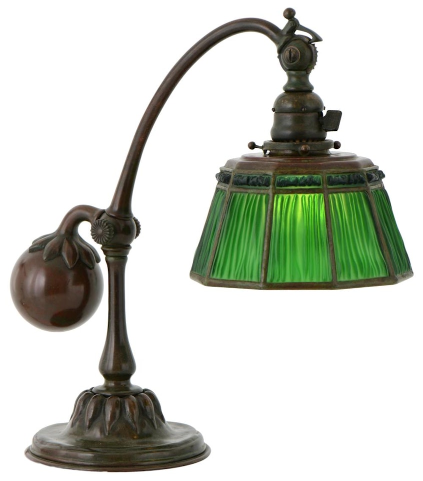 "Linenfold" Counter-Balance Desk Lamp by Tiffany Studios