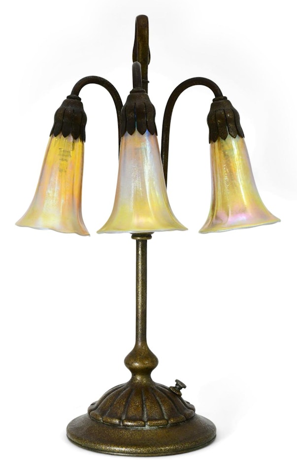 Three-Light "Lily" Table Lamp by Tiffany Studios