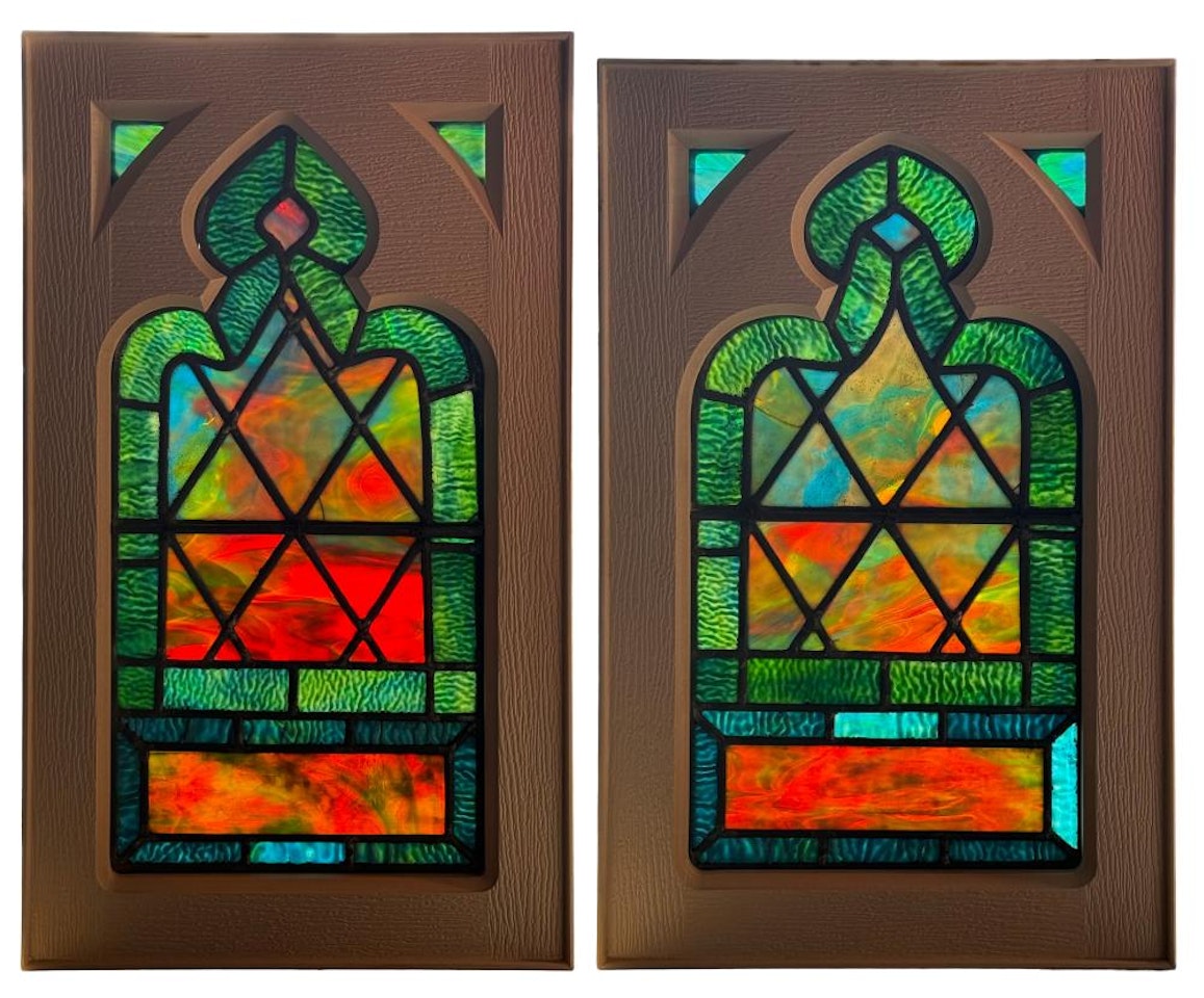 Two Gothic Revival Windows, St. Paul"s Presbyterian, Philadelphia, Pennsylvania by Tiffany Studios