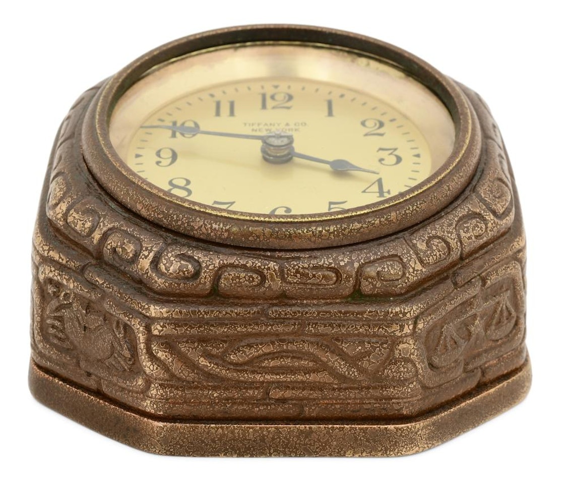 "Zodiac" Desk Clock by Tiffany Studios