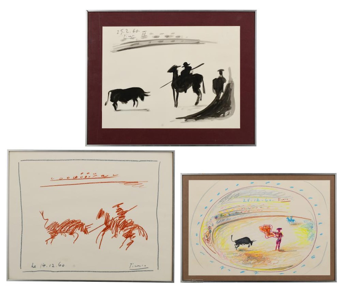 Three Bullfight Lithographs by Pablo Picasso