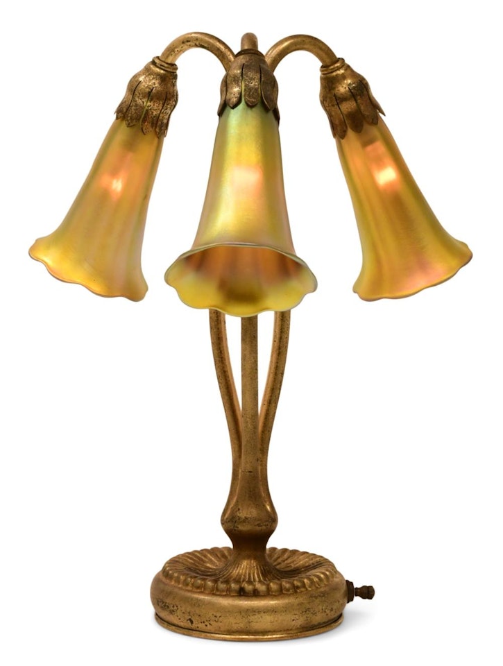 Three-Light "Lily" Table Lamp by Tiffany Studios