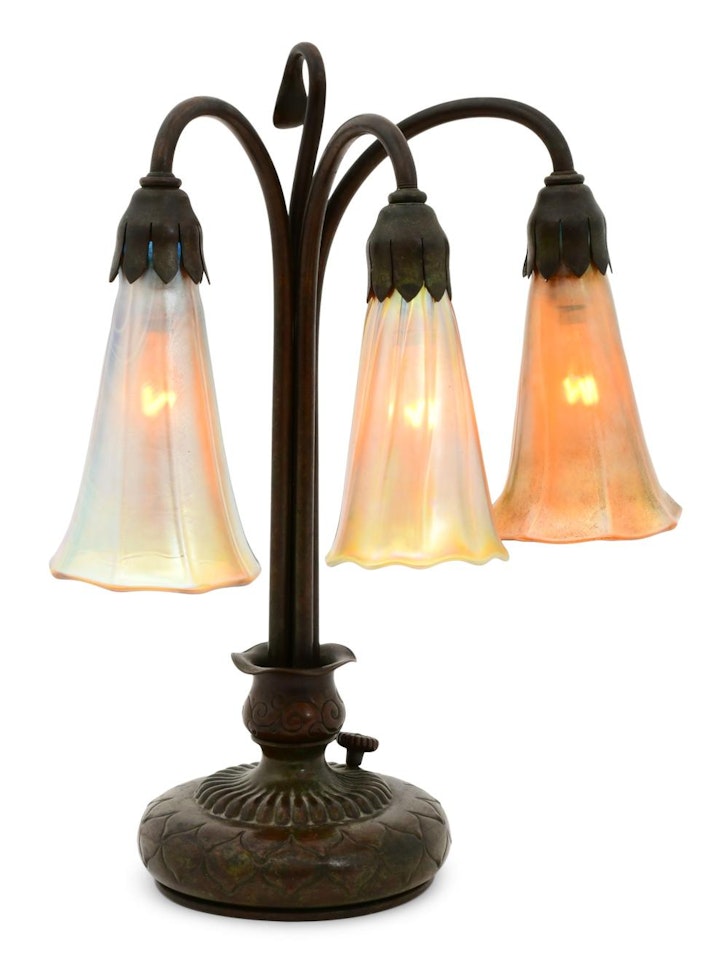 Three-Light "Lily" Table Lamp by Tiffany Studios