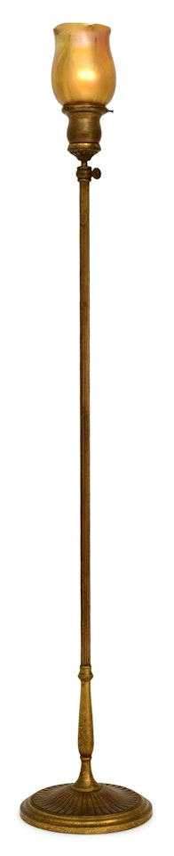 Adjustable Floor Lamp with "Pulled Feather" Shade by Tiffany Studios