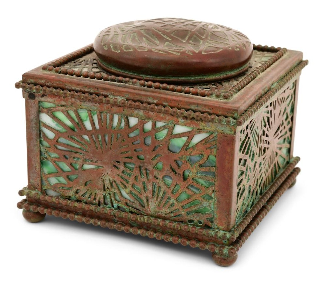 "Pine Needle" Inkwell by Tiffany Studios