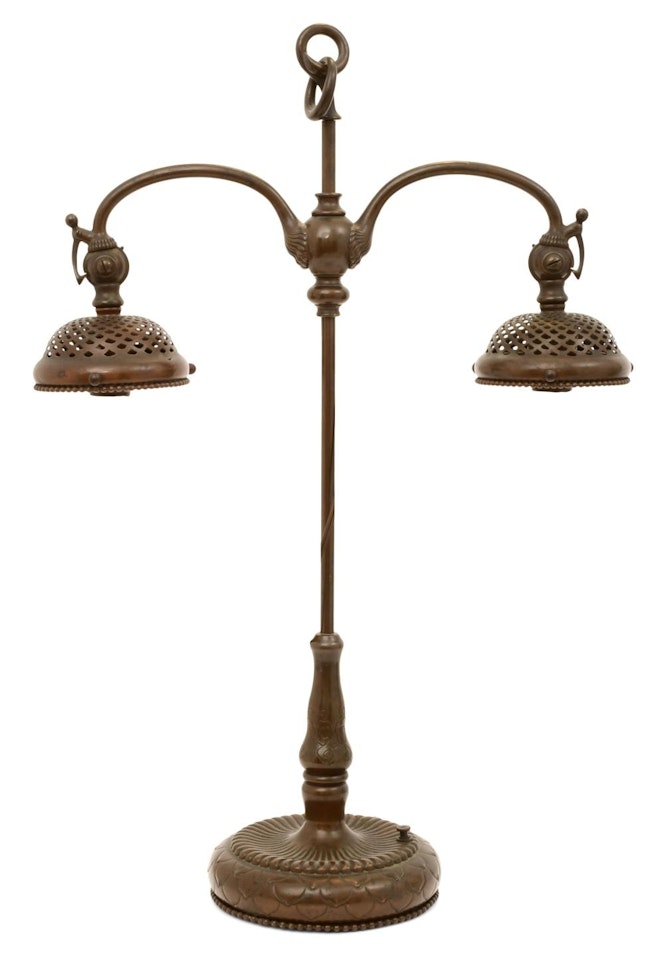 Double Student Lamp Base by Tiffany Studios