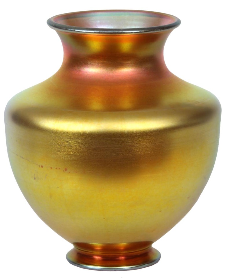 Gold Iridescent Vase by Tiffany Studios