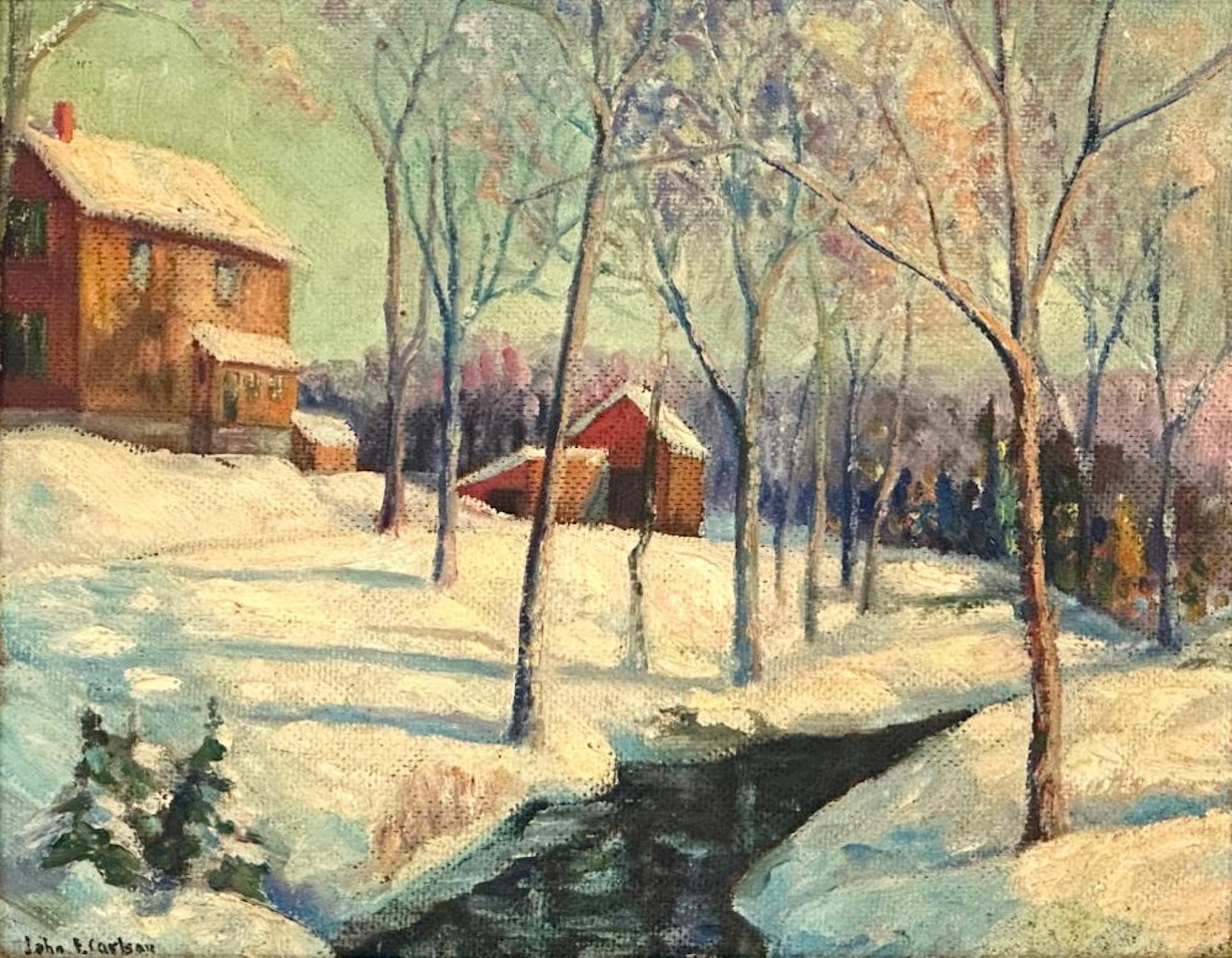 Winter Landscape with Farm by John Fabian Carlson