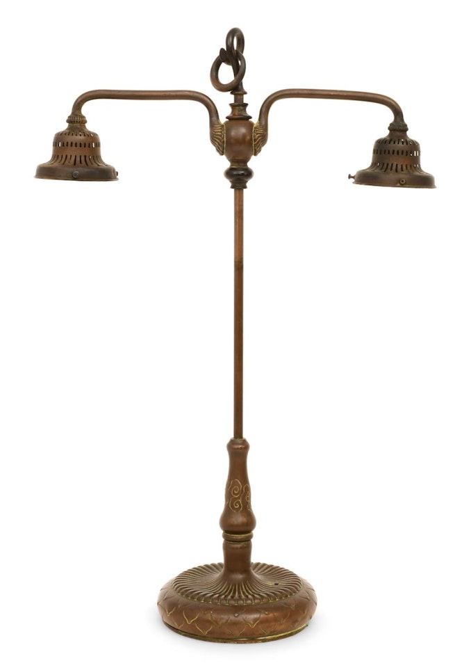 Adjustable Double Student Lamp Base by Tiffany Studios