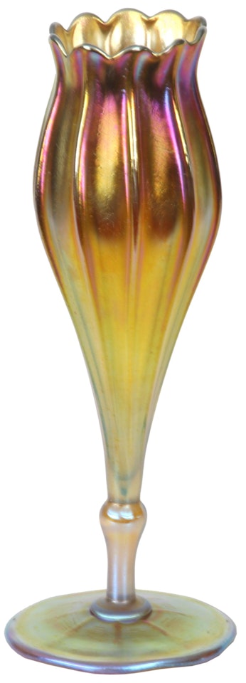 Favrile Glass Floriform Vase. by Tiffany Studios