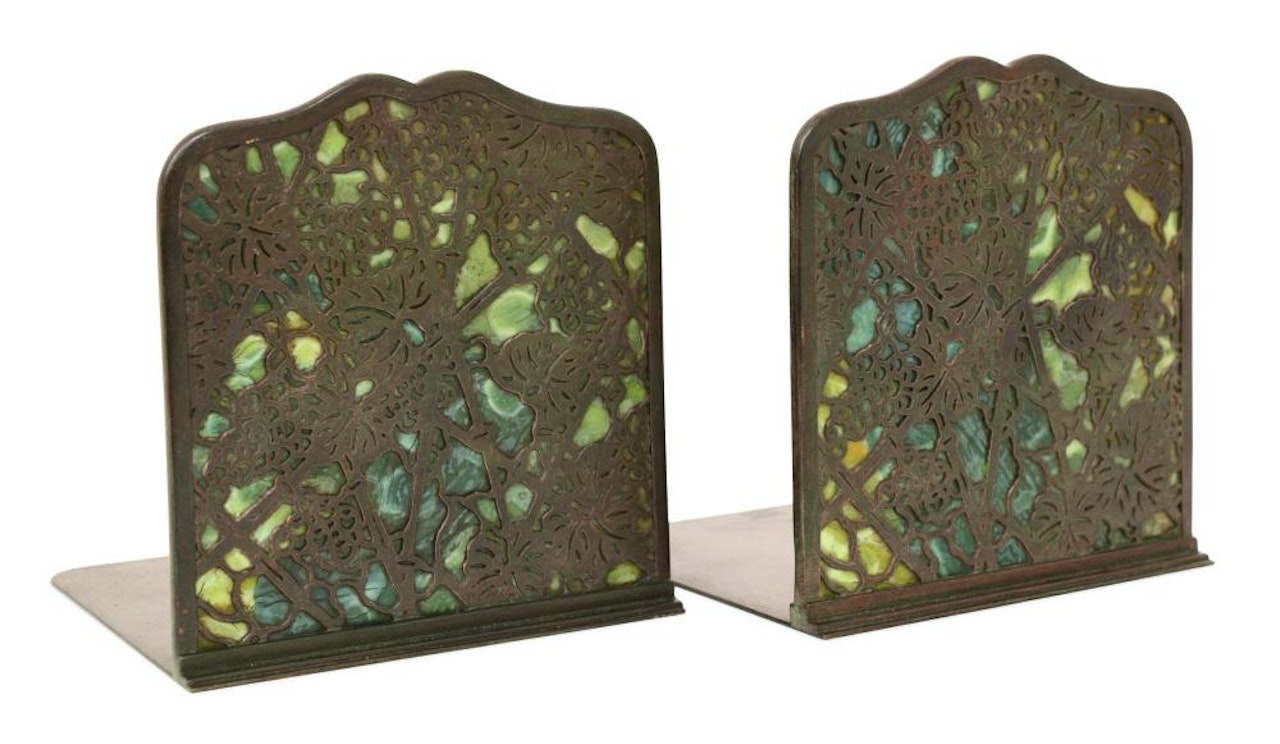 Pair of "Grapevine" Bookends by Tiffany Studios
