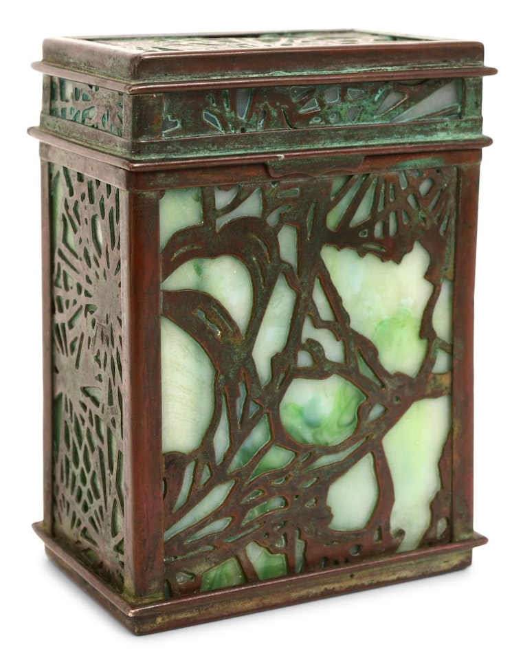 "Pine Needle" Playing Card Box by Tiffany Studios