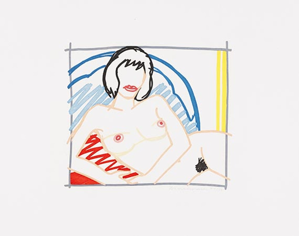 Monica Nude with Yellow Curtain by Tom Wesselmann