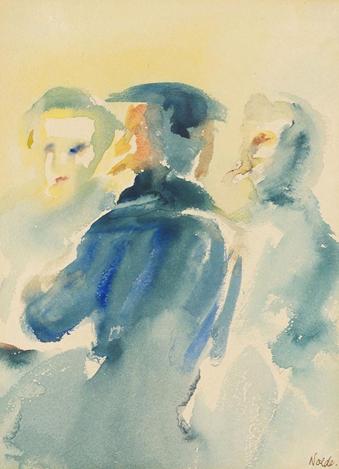 Drei Männer an einem Tisch by Emil Nolde
