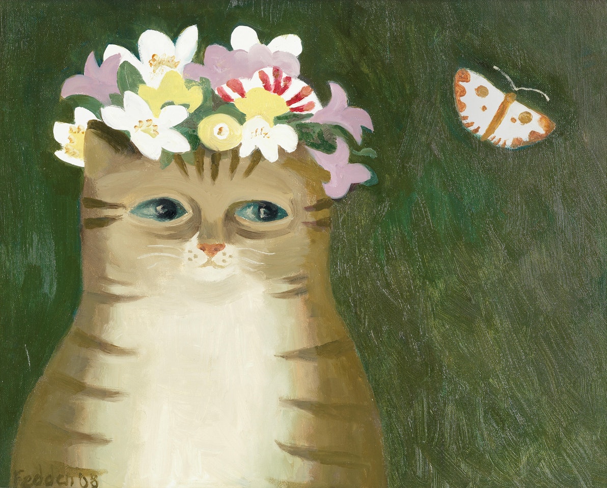 Cat and Butterfly by Mary Fedden