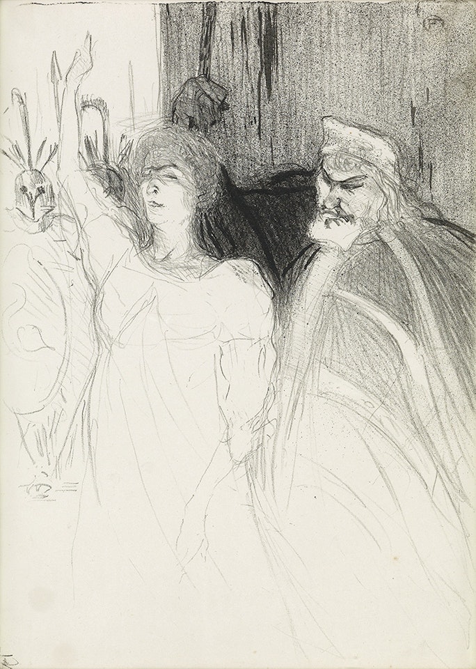 Bartet Mounet-Sully, dans "Antigone." by Henri de Toulouse-Lautrec