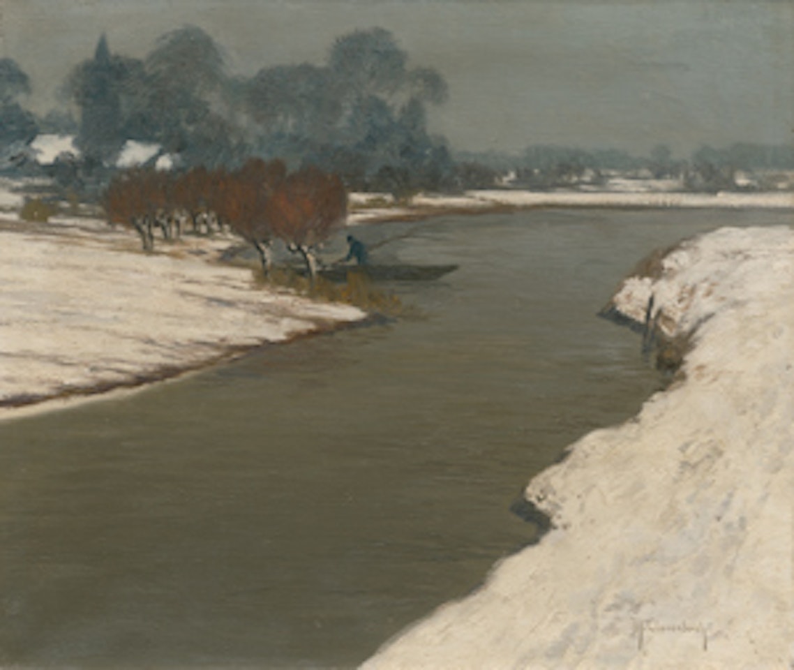 Winter river landscape by Max Clarenbach